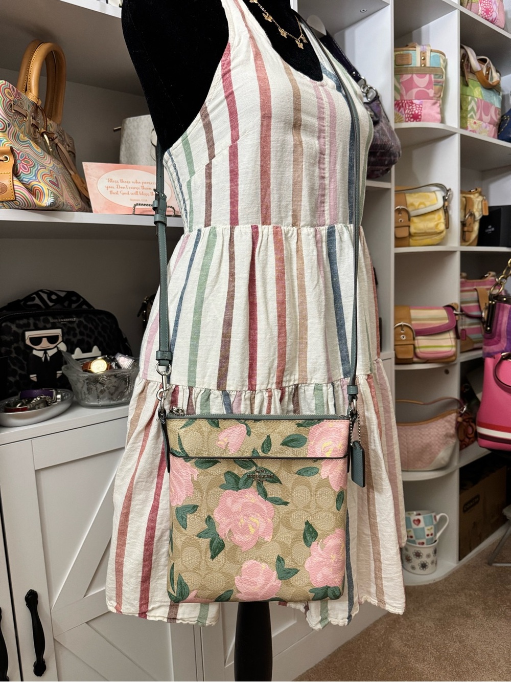 Coach Rose Print Crossbody Bag